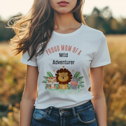 Wild Adventurer Oerwoud Safari Animals Verjaardag T-shirt
