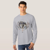 Wild Affection – Wolves in Love Illustration T-shirt (Voorkant volledig)