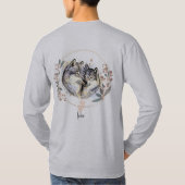 Wild Affection – Wolves in Love Illustration T-shirt (Achterkant)