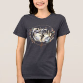 Wild Affection – Wolves in Love Illustration Tri-Blend Shirt (Voorkant)