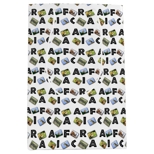 Wild Africa Collage Medium Gift Bag Cadeauzakje (Voorkant)