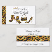 Wild Africa Posh Chic Cougar Mode Designer Visitekaartje (Voorkant / Achterkant)
