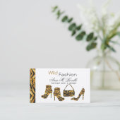 Wild Africa Posh Chic Cougar Mode Designer Visitekaartje (Staand voorkant)
