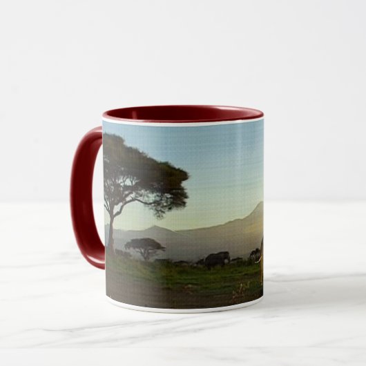 Wild Afrika Dierenliefhebbers Big Five Mok (Voorkant links)