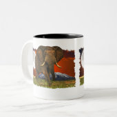 Wild Afrika Dierenliefhebbers Big Five Tweekleurige Koffiemok (Voorkant links)