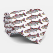 Wild Alaskan phycodelic Salmon Fish Stropdas (Opgerold)