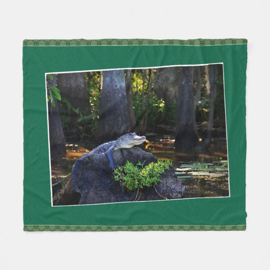 Wild Alligator Fotografie Print Fleece Deken (Voorkant (Horizontaal))
