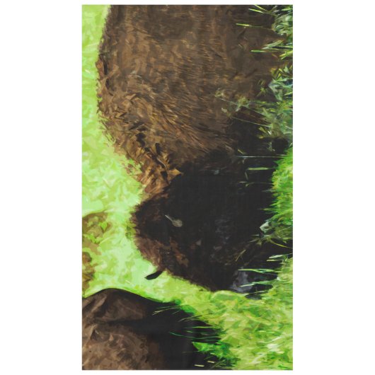 Wild American Bison Abstract impressionisme Tafelkleed (Voorkant)