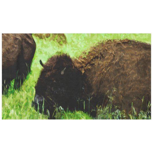 Wild American Bison Abstract impressionisme Tafelkleed (Voorkant (Horizontaal))