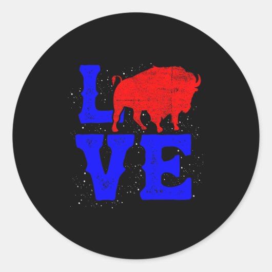 Wild American Bison Lover Valentines Day Love Buff Ronde Sticker (Voorkant)