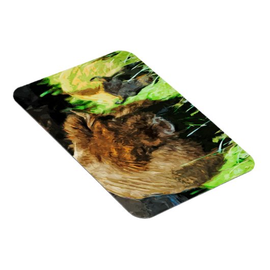 Wild American Bison met Calf Abstract Magneet (Rechterzijde)