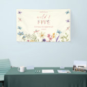 Wild and Five Wildflower 5e verjaardagsfeestje Spandoek (Beurs)