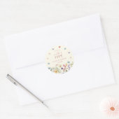 Wild and Five Wildflower 5th Birthday Party Ronde Sticker (Envelop)