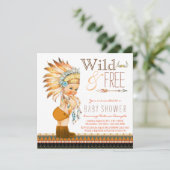 Wild and Free Boys Tribal Baby shower Kaart (Staand voorkant)