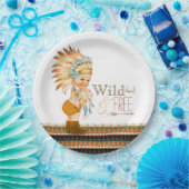 Wild and Free Boys Tribal Baby shower Papieren Bordje (Feest)