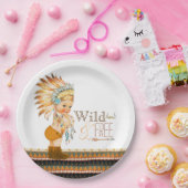 Wild and Free Boys Tribal Baby shower Papieren Bordje (Feest)