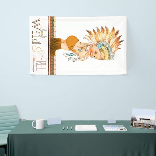 Wild and Free Boys Tribal Baby shower Spandoek (Beurs)