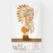 Wild and Free Boys Tribal Baby shower Spandoek (Verticaal)