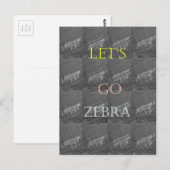 Wild and Free Let's Go!: De reis van een Zebra Briefkaart (Voorkant / Achterkant)