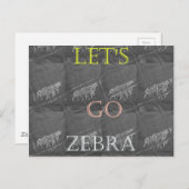 Wild and Free Let's Go!: De reis van een Zebra Briefkaart (Voorkant / Achterkant)