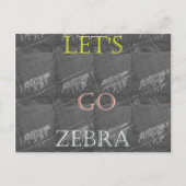 Wild and Free Let's Go!: De reis van een Zebra Briefkaart (Voorkant)
