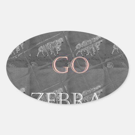 Wild and Free Let's Go!: De reis van een Zebra Ovale Sticker (Voorkant)