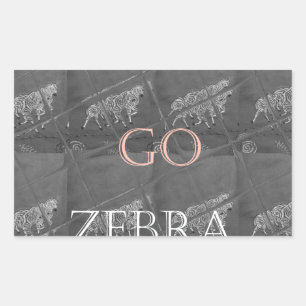 Wild and Free Let's Go!: De reis van een Zebra Rechthoekige Sticker
