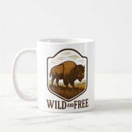 Wild and Free Vintage Bison Artwork Koffiemok