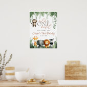 Wild And Onederful Jungle 1st Birthday Welcome Poster (Keuken)