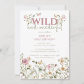 Wild and Onederful Wildflower 1st Birthday Kaart (Voorkant)