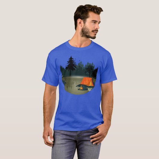wild and romc camping with campfire romance funny t-shirt (Voorkant volledig)