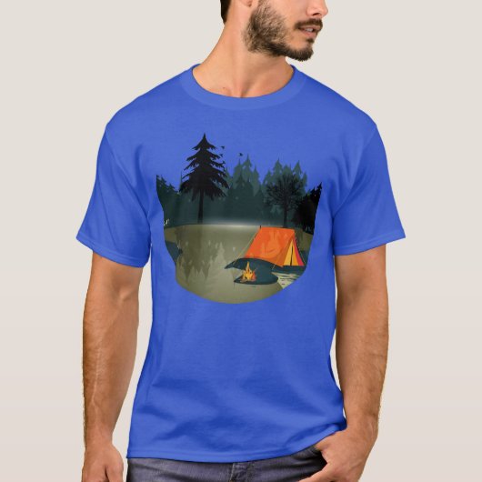 wild and romc camping with campfire romance funny t-shirt (Voorkant)