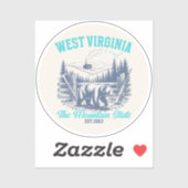 Wild and Scenic West Virginia State Pride Design Sticker (Vel)