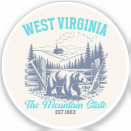 Wild and Scenic West Virginia State Pride Design Sticker