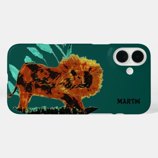 Wild Animal Art Lion gepersonaliseerd Case-Mate iPhone Case (Achterkant (horizontaal))