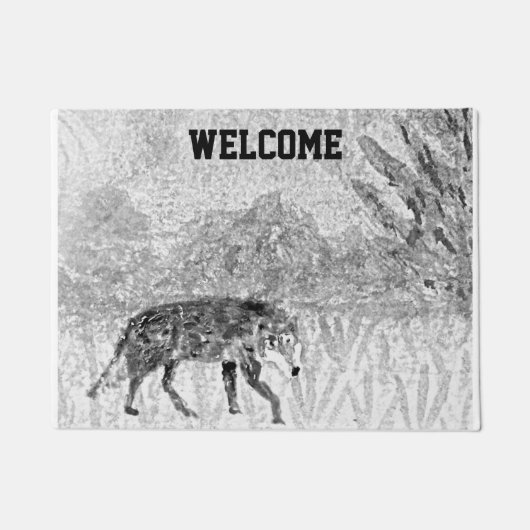 Wild Animal Art Wolf Welkom Deurmat (Voorkant)