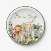 Wild Animal Baby Shower Paper Plate Papieren Bordje (Voorkant)