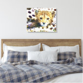 Wild Animal Cheetah Cub Wrapped Canvas Afdruk (Insitu (Slaapkamer))