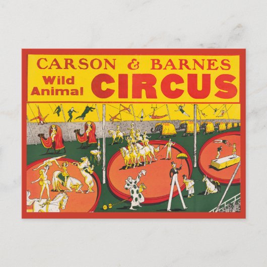  Wild Animal Circus Poster Briefkaart (Voorkant)