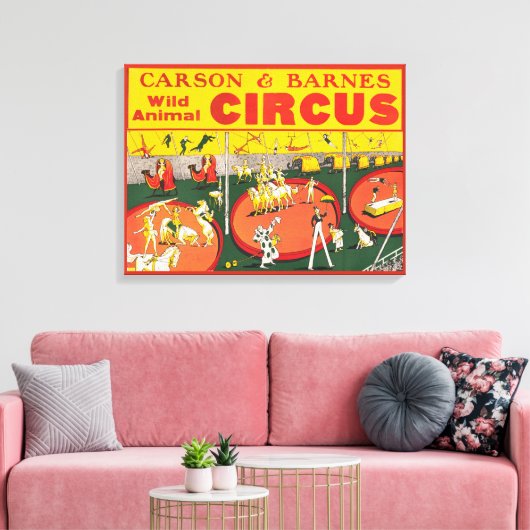 Wild Animal Circus Poster Canvas Afdruk (Insitu (Woonkamer))