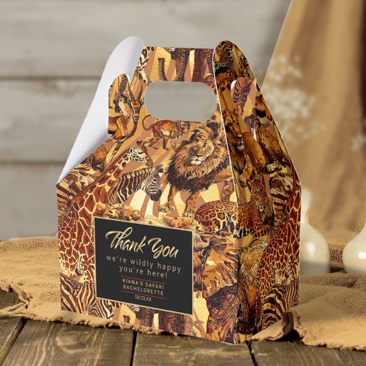 Wild Animal Collage Bachelorette Bedankt ID1149 Bedankdoosjes