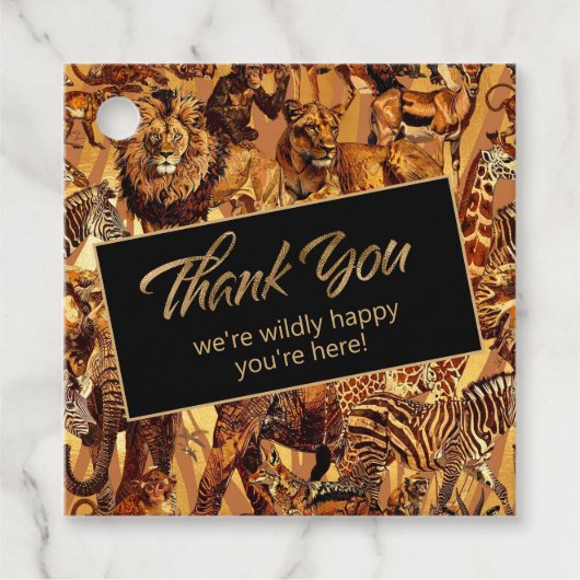 Wild Animal Collage Bachelorette Bedankt ID1149 Bedankjes Labels (Voorkant)