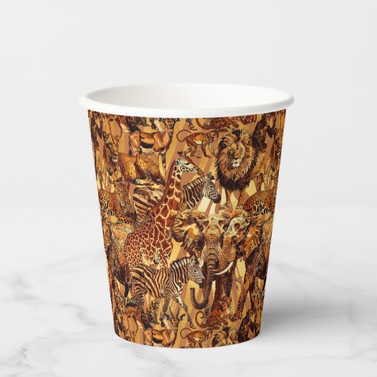 Wild Animal Collage Safari Bachelorette ID1149 Papieren Bekers (Voorkant)
