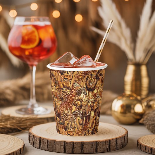 Wild Animal Collage Safari Bachelorette ID1149 Papieren Bekers