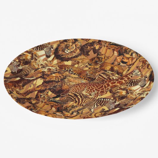 Wild Animal Collage Safari Bachelorette ID1149 Papieren Bordje (Gekanteld)