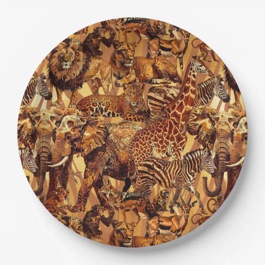 Wild Animal Collage Safari Bachelorette ID1149 Papieren Bordje (Voorkant)