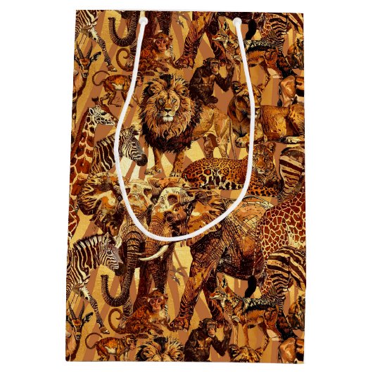 Wild Animal Collage Safari ID1149 Medium Cadeauzakje (Achterkant)