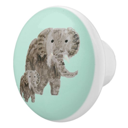 Wild Animal Elephants Nursery Keramische Knop (Rechts)