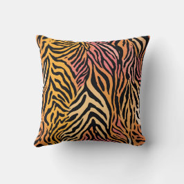 Wild Animal Gestreepte Asymmetrische Print Design Kussen
