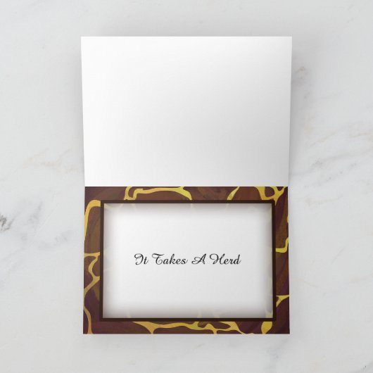 Wild Animal Giraffe Hartelijk dank Bedankkaart (Binnen)